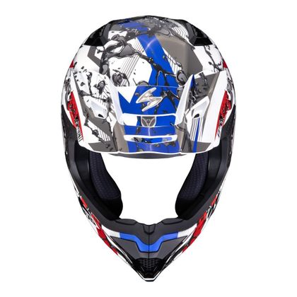Scorpion Exo SMX-10 - GASOLINE 2027 Crosshjelm - Hvid / Rød