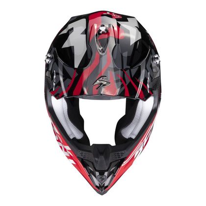 Casco de motocross Scorpion Exo VX-16 EVO AIR - ROK BAGOROS 2023 - Negro / Rojo