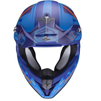 Casco de motocross Scorpion Exo VX-21 AIR - URBA - MATT BLUE ORANGE 2021