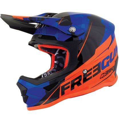 Casco de motocross Shot by Freegun XP4 KID - HERO - BLUE NEON ORANGE GLOSSY Ref : FRG0272 