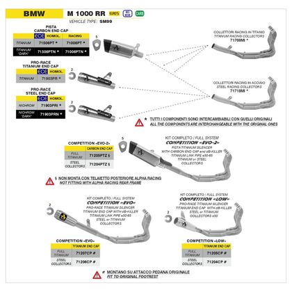 Ligne Complète Arrow Pro Race Titane - Collecteur Titane - Gris
