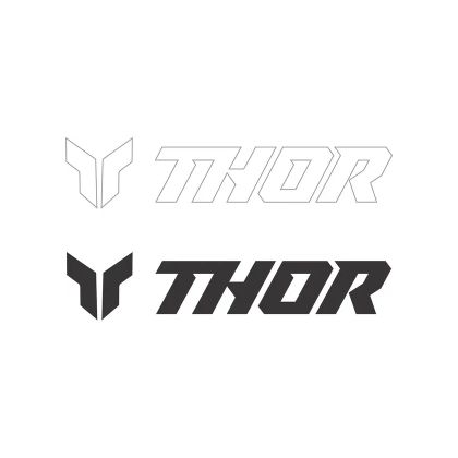 Thor 6PK 9IN Stickers - Black / White