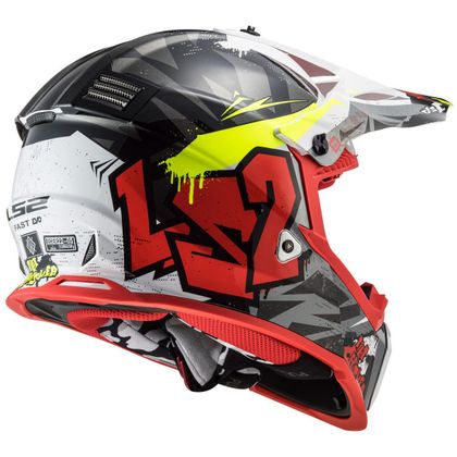 Casco de motocross LS2 MX437 - FAST EVO - CRUSHER - BLACK RED 2021