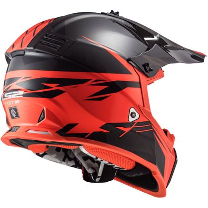 Casco de motocross LS2 MX437 - FAST EVO - ROAR MATT BLACK RED 2023 - Negro / Rojo