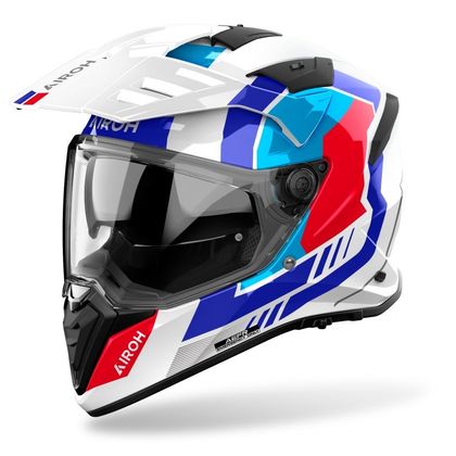 Casque intégral Airoh BANDIT - HORN - Blanc / Bleu Ref : AR1525 