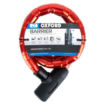 Antivol Oxford LK137 Barrier Armoured Cable (1.4 mx25 mm) universel - Rouge