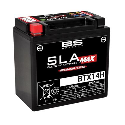 Batterie BS Battery SLA MAX YTX14H/BTX14H ferme Type Acide Sans entretien/prête à l'emploi
