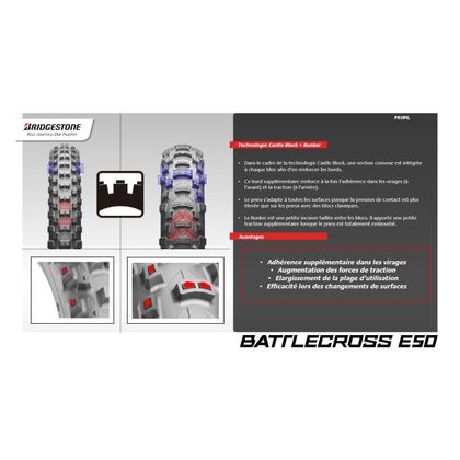 Pneumatique Bridgestone BATTLECROSS E50 90/90 - 21 (54P) TT MST universel