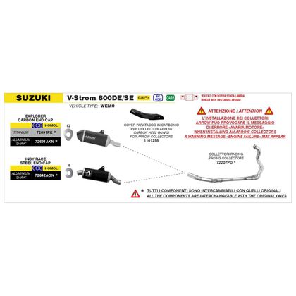 Arrow Explore CARBON END CAP Racing Silencer - Grey