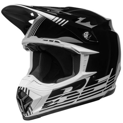 Casco de motocross Bell MOTO-9 MIPS LOUVER - BLACK WHITE 2022 Ref : EL0527 