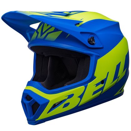 Casco de motocross Bell MX-9 MIPS DISRUPT - MATTE CLASSIC BLUE HI-VIZ YELLOW 2023 Ref : EL0543 