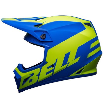 Casco de motocross Bell MX-9 MIPS DISRUPT - MATTE CLASSIC BLUE HI-VIZ YELLOW 2023