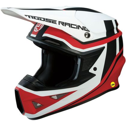 Casque cross Moose Racing F.I SESSION ROUGE/BLANC 2019 Ref : ME0452 