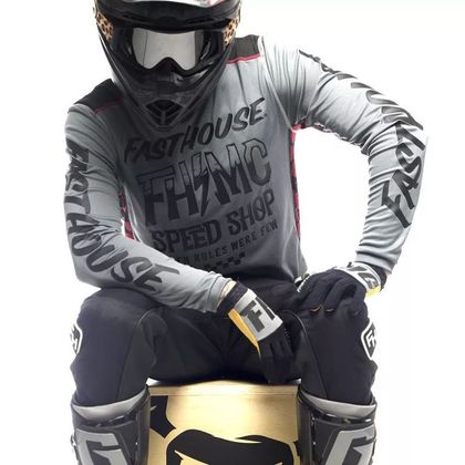 Camiseta de motocross FASTHOUSE GRINDHOUSE BRUTE GRAY/BLACK 2022