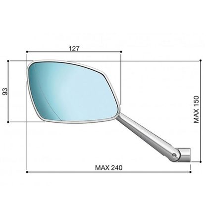 Espejo retrovisor Rizoma 4D posición derecha universal