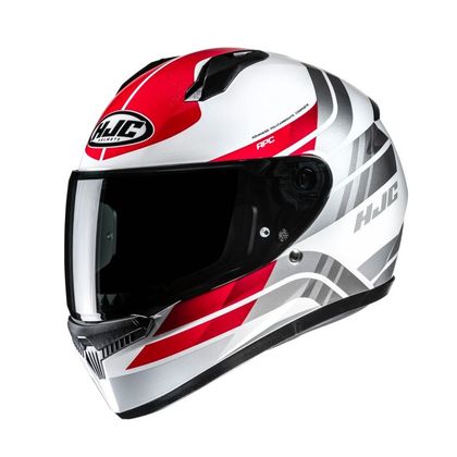 Hjc C10 - HIPER Integralhelm - Weiß / Rot Ref : HJ1383 