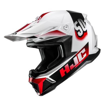 Casque cross HJC C50 - DASH 2027 - Blanc / Rouge