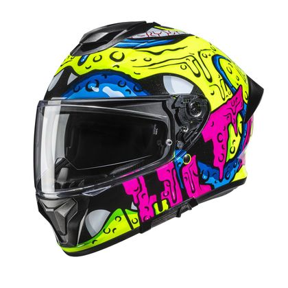 HJC C71 - SQUEEZE GRAPHIC Full-face helmet - Yellow / Rose Ref : HJ1556 