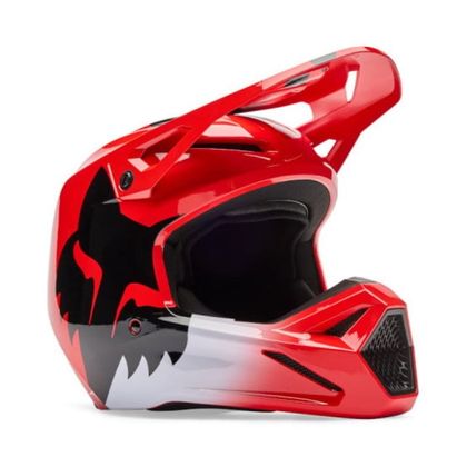 Casque cross Fox V1 - SHIELD - ENFANT - Rouge / Noir Ref : FX6256 