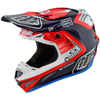 Casco de motocross TroyLee design SE4 CARBON - FLASH TEAM - BLUE RED 2020 Ref : TRL0470 