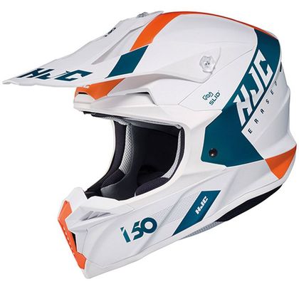 Casco de motocross Hjc I50 - ERASED - WHITE GREEN MATT 2021 - Blanco / Verde