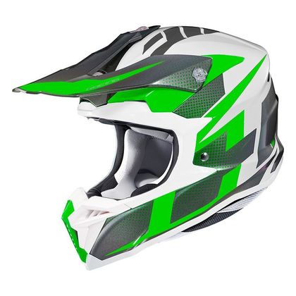 Casco de motocross Hjc I50 - ARGOS - WHITE GREEN 2020 - Blanco / Verde