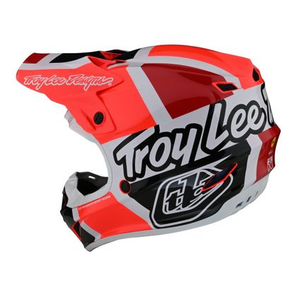Casco de motocross TroyLee design SE4 POLYACRYLITE QUATTRO 2024 - Rojo / Gris