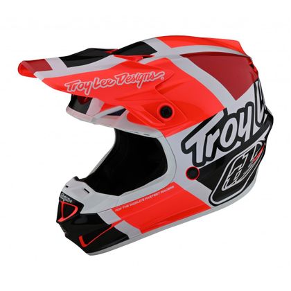Casco de motocross TroyLee design SE4 POLYACRYLITE QUATTRO 2024 - Rojo / Gris Ref : TRL0891 