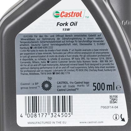 Aceite de horquilla Castrol FORK OIL 15 W 500 ML universal