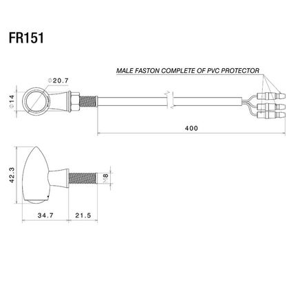 Rizoma Club L LED (turn signal and front position light) Universal Direction indicator - Grey
