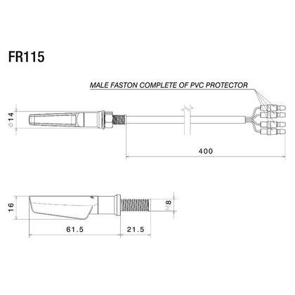 Clignotant Rizoma CORSA S LED (CLIGNOTANT, FEU DE POSITION ARRIÈRE et FEU DE STOP ) (L'unité) Universel