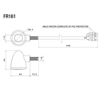 Clignotant Rizoma Iride L LED (feu de position avant) (L'unité) Universel