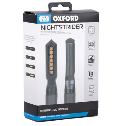 Indicatore di direzione Oxford NightStrider LED SEQUENZIALI (incluse 2 resistenze) universale - Nero