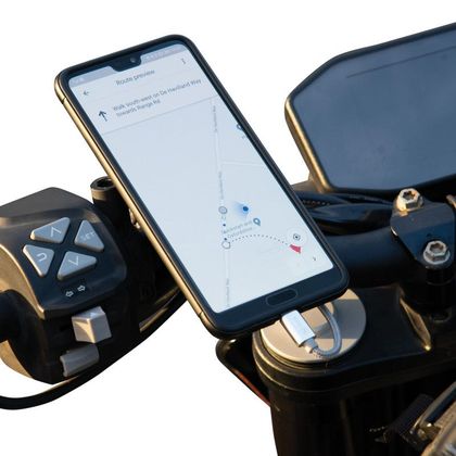 Oxford CLIQR USB Type C Handlebar mount Smartphone holder - Black