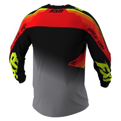 Camiseta de motocross FXR CLUTCH BLACK/GREY/HI VIS/ NUKE RED 2021