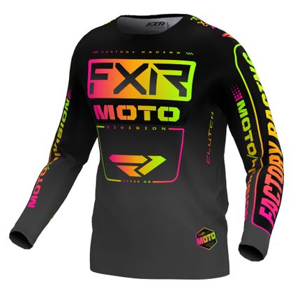 Camiseta de motocross FXR CLUTCH 24 2024 - Negro / Multicolor Ref : FXR0428 