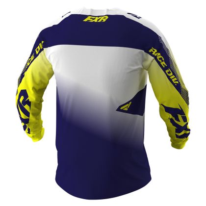 Camiseta de motocross FXR CLUTCH WHITE/NAVY/YELLOW - Blanco / Azul