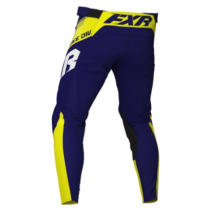 Pantalón de motocross FXR CLUTCH WHITE/NAVY/YELLOW 2021 - Blanco / Azul