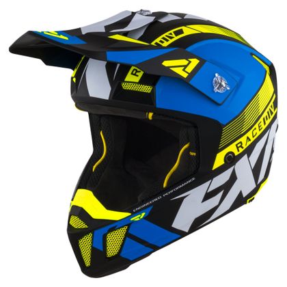 Casco de motocross FXR CLUTCH BOOST BLUE/HI VIS 2021 - Azul / Amarillo Ref : FXR0089 
