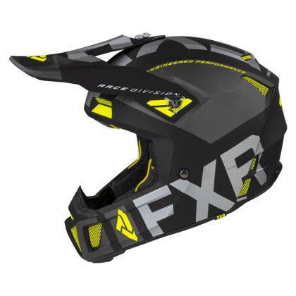 Casco de motocross FXR CLUTCH EVO BLACK/CHAR/HI VIS 2021 - Negro / Amarillo