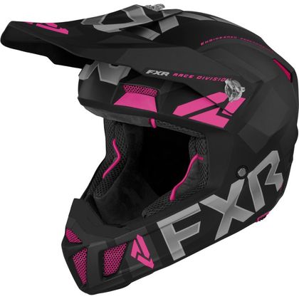 Casco de motocross FXR CLUTCH EVO BLACK/ELECTRIC PINK 2022 - Negro / Rosa