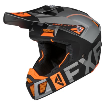 Casco de motocross FXR CLUTCH EVO BLACK/GREY/ORANGE 2021 - Negro / Naranja Ref : FXR0072 