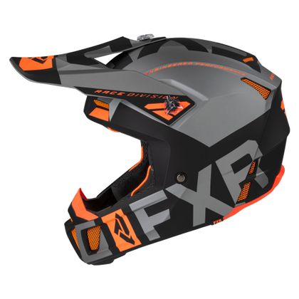 Casco de motocross FXR CLUTCH EVO BLACK/GREY/ORANGE 2021 - Negro / Naranja