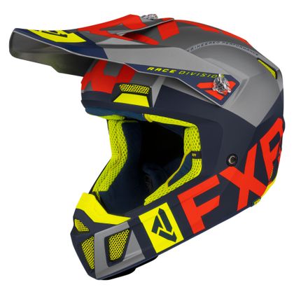 Casco de motocross FXR CLUTCH EVO NAVY/GREY/NUKE/HI VIS 2021 - Azul / Gris Ref : FXR0070 