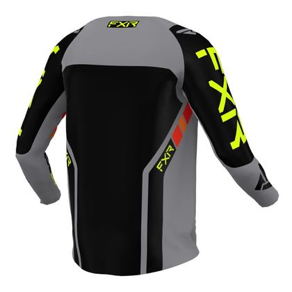 Camiseta de motocross FXR CLUTCH PRO GREY/BLACK/HIVIS 2022 - Gris