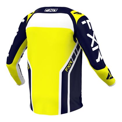 Camiseta de motocross FXR CLUTCH PRO MIDNIGHT/WHITE/YELLOW 2022 - Azul / Blanco