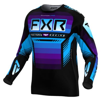 Camiseta de motocross FXR CLUTCH PRO 24 2024 - Negro / Violeta Ref : FXR0437 