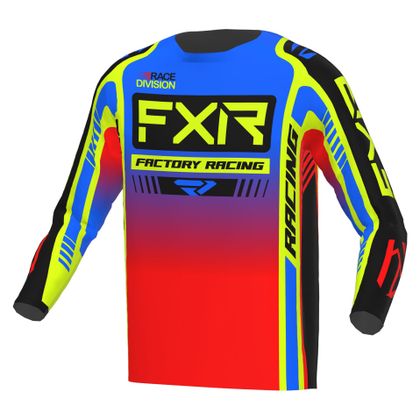 Camiseta de motocross FXR YOUTH CLUTCH PRO - Azul / Amarillo Ref : FXR0400 