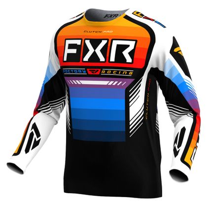 Camiseta de motocross FXR CLUTCH PRO 24 2024 - Negro / Multicolor Ref : FXR0436 