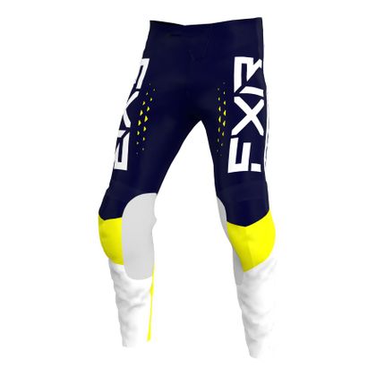 Pantaloni da cross FXR CLUTCH PRO MIDNIGHT/WHITE/YELLOW 2022 - Blu / Bianco Ref : FXR0164 